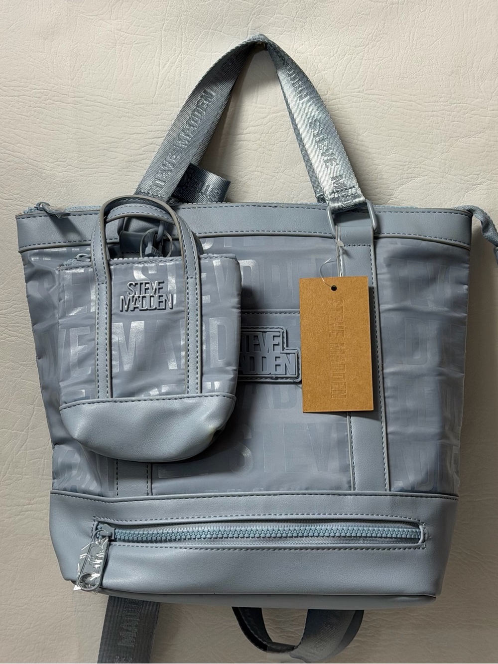 Steve Madden backpack/Totfeaturing a smaller matching pouch NWT